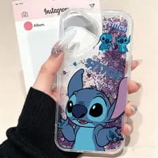 Glitter Capinha Shimmer Capa Para IPhone 13 11 12 14 15 16 17 Xr XS Ar Pro Max Normal Stitch Acenando Com A Mão