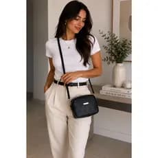 BOLSA TRANSVERSAL TRIANGULO FEMININA CASUAL