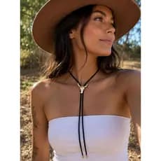 CHOCKER GRAVATA COLAR COUNTRY CABEÇA DE BOI WESTERN FEMININO