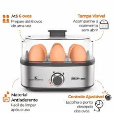 Maquina de Cozinhar Ovos ElectroBras Smart Egg 6 Ovos 300W Cozedor Elétrico