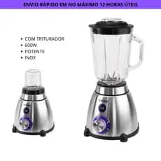 Liquidificador Coby CY5101 600W 1.5L Inox Vidro 3 Velocidades Pulsar 2 em 1