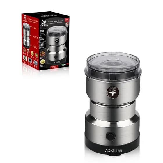 Moedor de Café  Elétrico Ackiliss 300W 400ML Inox 220V