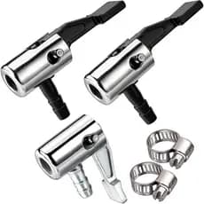 Bico de ar com trava de 1/4", mini compressor de ar portátil para inflar pneus, bico de enchimento de pneus com conector