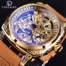 2026 novo estilo para si ning estilo europeu americano moda masculina Retro gravado oco relógio mecânico automático