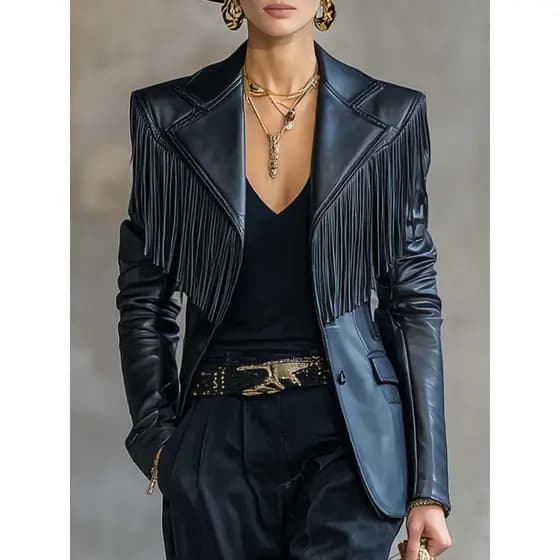 [Estilo mais vendido] Jaqueta feminina de couro pu com Design feminino jaqueta ocidental de alta qualidade [envio rápido