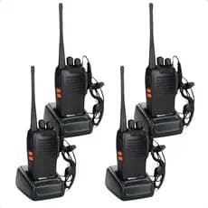 Kit 4 Radio Walk Talk Comunicador 16 Ch 12km Baofeng 777s Ht Preto Bf777s