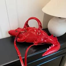[Venda quente] Bolsa criativa engraçada e estranha, bolsa de ombro, Design de nicho, bolsa de crocodilo tridimensional,
