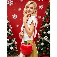 [Venda quente] Bolsa de ombro feminina de Natal Bolsa feminina exótica de frutas Bolsa criativa de maçã Bolsa leve [Envi