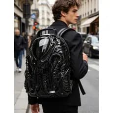 Mochila Feminina Mais Vendida YK D Alien Masculina Punk Estilo Motocicleta Rua À Prova De Trabalho Entrega Rápida