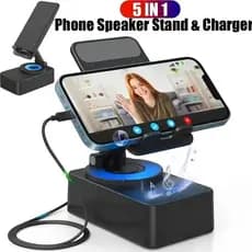Caixa de Som Bluetooth 5 em 1 1800mAh |     Caixa de Som Sem Fio + Power Bank + Suporte Dobrável |     Caixa de Som Sem