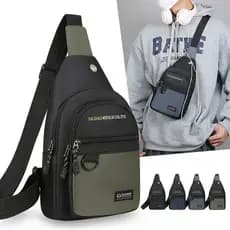 Bolsa de peito, bolsa de negócios masculina, versátil para o dia a dia, mochila de viagem leve, estilo casual, bolsa de