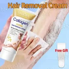 Creme Depilatório, Colágeno, Para Axilas, Áreas Sensíveis, Indolor, Para Mulheres e Homens, 60g