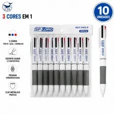 Kit 10 Ballpoint Pen 3 Colors Creative Push Type Simple Push-Style School Supplies XK-2403