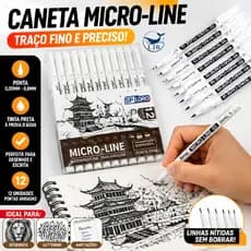 12-36 Canetas Técnicas de Precisão Micro-Line - Pontas Variadas 0.05mm a 3.0mm Brush 402