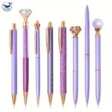 Kit 3/5/8 gel Pens Purple Ballpoint Pen Purple Liquid Shiny Metallic Crystal Diamond Pen Tinta azul