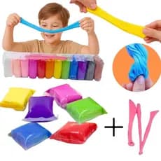 12-72 PCS Unidades Massinha de Modelar EVA Elástica Atóxica Não Gruda+ Acessórios Brinquedo Infantil 6601