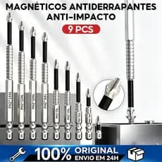 kit 9 bits ph2 philips magnéticos antiderrapantes, resistentes a impacto, liga s2 para parafusadeira de impacto