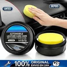 Cera Hidratante De Couro Limpa Hidrata Amacia e Protege,inclui uma esponja; ideal para reparos em bancos de carro