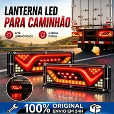 Par Lanterna 30cm Led Otima P Caminhão Carretinha Reboque 12V-24V Seta Sequêncial Freio Lorben