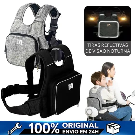 Colete Cinto De Segurança Infantil Para Andar Moto Criança Arnês de bolsa de armazenamento portátil