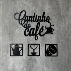 Placa Decorativa “Cantinho do Café” em Acrílico Espelhado
