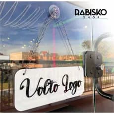 Placa Indicativa Aberto / Volto Logo em Acrílico