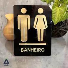 Placa Acrílica para Banheiro – Feminino, Masculino, PCD e Unissex