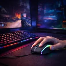 Mouse Gamer RGB AOC 7200 DPI Com Fio USB Led Alta Precisão Profissional Para PC Gamer Digital
