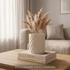 Vaso Decorativo Geométrico Facetado Minimalista Premium Acetinado Tendência Nórdico Sala Mesa Quarto