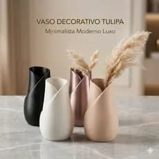 Vaso Tulipa Decorativo Minimalista Moderno Para Sala Quarto Aparador Rack Enfeite Premium 15cm​