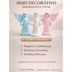 Anjo Decorativo Minimalista 11cm Escultura Religiosa Decoração Presente Batizado