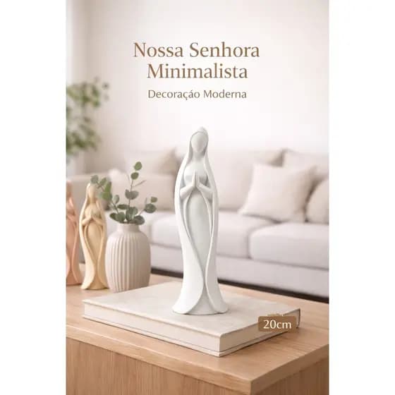 Imagem Nossa Senhora Aparecida 20cm Decorativa Minimalista Estátua Moderna para Sala