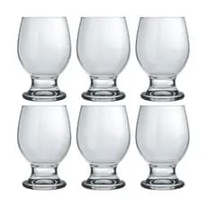 Jogo Taça Agua Suco Vinho Vidro Nadir Vidro 250ml - Kit 6 Un Transparente
