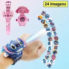 Relógio Digital Infantil Stitch Projetor Menina Menino com Luz Projeção Imagens-presente de aniversário para filha Neto