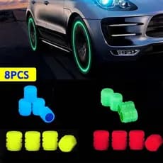 Bico Para Pneu de Carro Moto Bicicleta SUV-Tampas De Válvula Luminosas Fluorescente Noite Brilhante-Verde/Vermelho