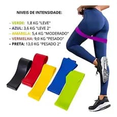 Kit 5 Faixas Elásticas Exercícios Academia Treine Em Casa