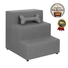 Escada Pet 3 Degraus para Cães e Gatos - Auxiliar de Cama e Sofá