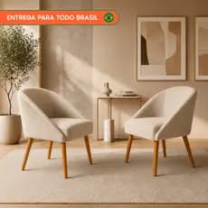 Kit 2 Poltronas Cadeira Lua Jantar, Recepção, hall de entrada, Decorativa e elegante Pés Palito Madeira - Veludo