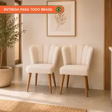 Kit 2 Cadeiras Pétala Pés Palito - Salão de Beleza e Manicure