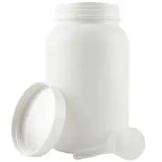 Pote Para Whey Protein Vazio 3,6 Litros Branco + Scoop Medidor 50ml Frasco Suplementos Mantimentos Com Tampa