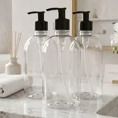 Kit 3 Frascos Saboneteira Lavabo 500ml Porta Sabonete Líquido Ácool em Gel Válvula Pump Luxo dispenser