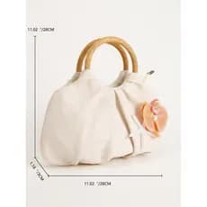 [Novo produto] Bolsa de palha feminina com Design de nicho Bolsa de bambu com decoração de flores de alta qualidade Bols