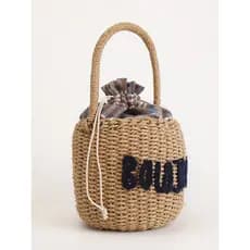 [Novo produto] Bolsa de palha tecida à mão Bolsa feminina Bolsa de praia boêmia Bolsa com cordão bordada com letras Bols