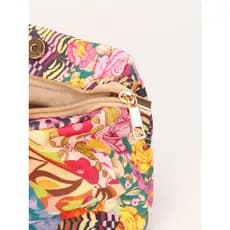 [Novo produto] Bolsa de nuvem de flores pintada à mão Bolsa de mão plissada macia Bolsa de cosméticos para jantar de art