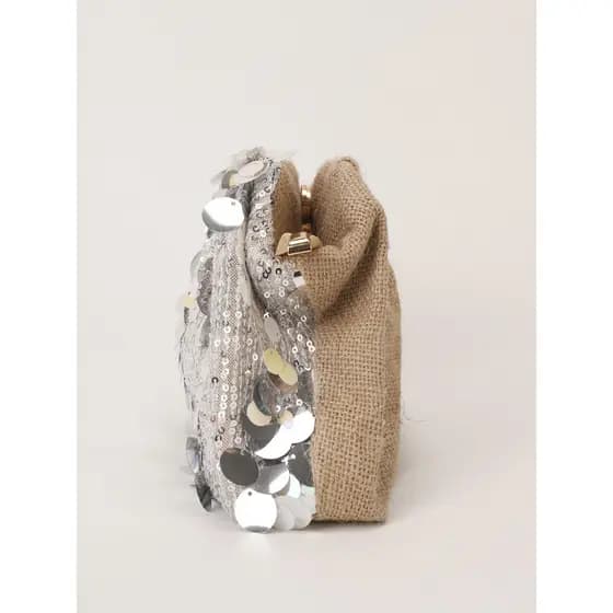 [Novo produto] Bolsa de jantar prateada com lantejoulas Design de nicho feminino High-End Heavy Industry Light Luxury Cl