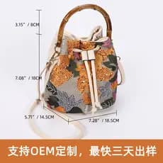 [Novo produto] Bolsa balde de bambu com lantejoulas de alta qualidade Bolsa feminina de nicho Bolsa transversal tecida d