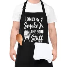 Aventais Engraçados para Homens, Aventais de Cozinha Profissionais com Dois Bolsos, Avental de Chef Ajustável, Presente