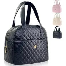 Bolsa Térmica para Almoço Mziart para Mulheres e Homens, Bolsa Térmica de Couro PU para Mulheres, Bolsa Estética para Al