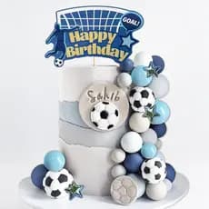 35 Peças de Topper de Bolo de Futebol, Decorações de Bolo em Forma de Bola de Futebol, Topper de Bolo de Aniversário com