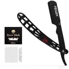 Navalhas de Barbear para Homens, Kit Profissional de Navalha de Lâmina Única, Navalha de Barbeiro em Aço Inoxidável com